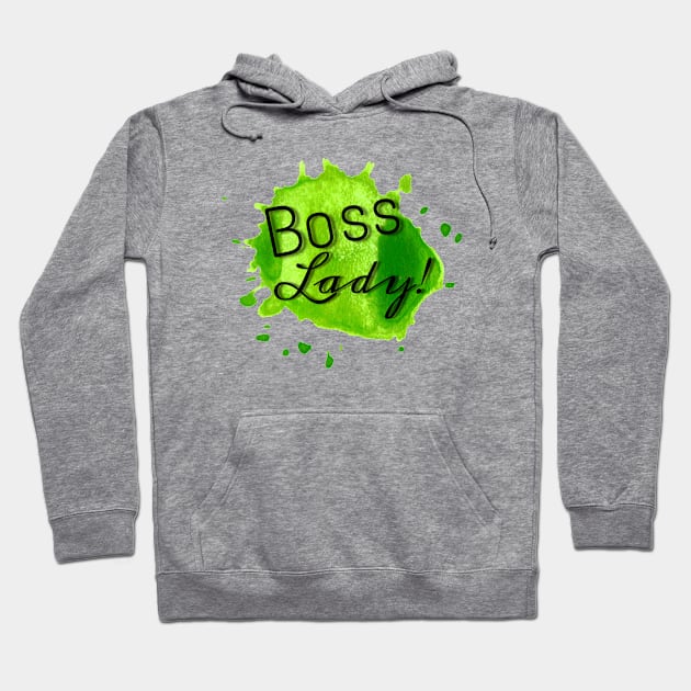 Boss Lady (green) Hoodie by Lala Mew